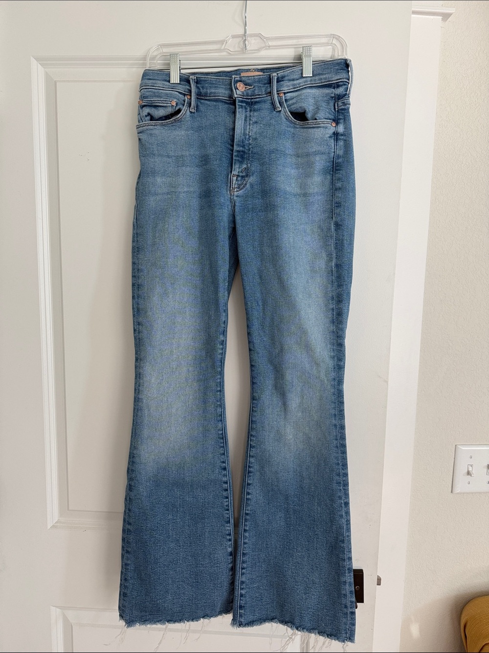 MOTHER Light Blue Flare Jeans - Wide Leg Denim